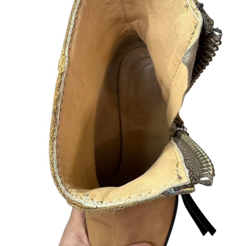 Acne Studios Pistol Nubuck Leather Ankle Boots Tan Brown Italy Women’s Size 8.5 - Picture 8 of 14